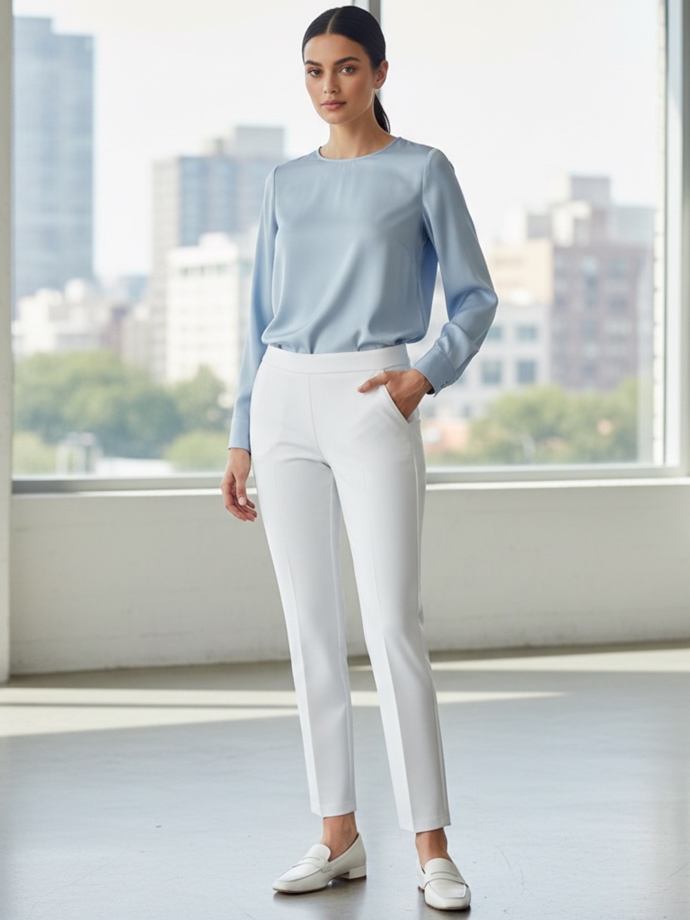 NWT Croft & Barrow white pull on pants 8